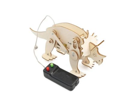 DIY Wooden Triceratops RC Kit 3D Wooden Triceratops STEM Kit DIY 3D Wooden Triceratops RC Dinosaur - Image 2