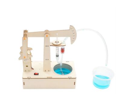 Wooden Oil Pump STEM Kit DIY Oil Rig Educational Oil Rig Model Toy for Kids Wooden Oil Pumping Set - Image 2