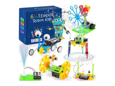 6 in 1 DIY STEM Robotics Kit Electronic Science Experiments Projects for Kids, DIY Engineering Robotic Building Kits