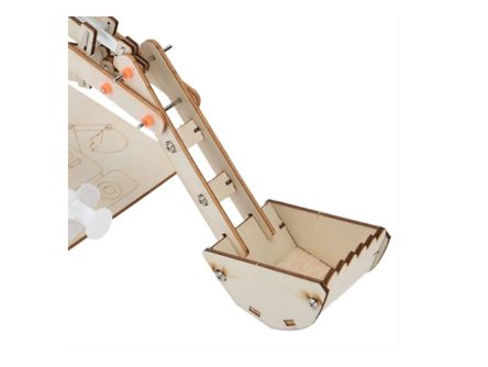 DIY Hydraulic Excavator Kit Wooden Excavator STEM Kit Hydraulic Digger STEM Kit Two-Degree Motion Hydraulic Excavator STEM Kit - Image 4