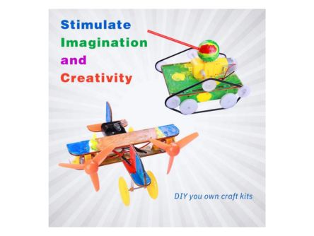 DIY 2-in-1 Wooden Robotic STEM Kit, Electric Motor Woodworking Project Science Kits for Kids - Image 2
