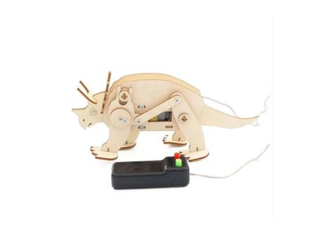 DIY Wooden Triceratops RC Kit 3D Wooden Triceratops STEM Kit DIY 3D Wooden Triceratops RC Dinosaur - Image 3