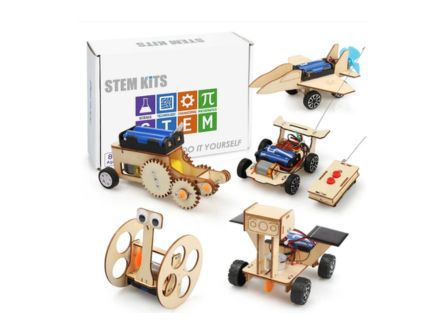 5 in 1 STEM Model Car DIY Kit, STEM Projects for Kids, Toys for Boys Age 8-12, 3D Wooden Puzzles, Educational Science Building Kit